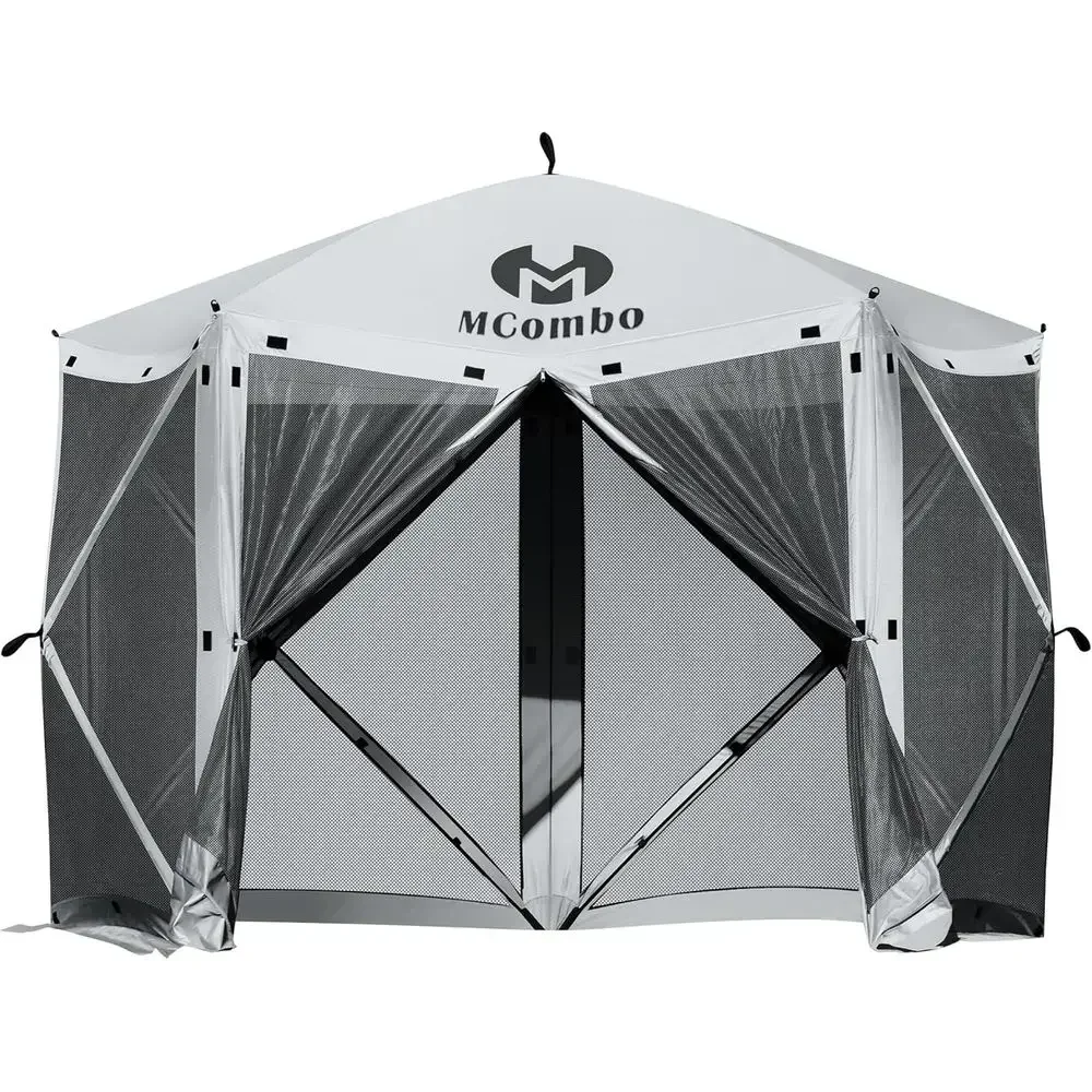10x10 Instant Pop-Up Gazebo with Mesh, Outdoor Patio Shelter, Easy Setup Pavilion (Silver Gray)