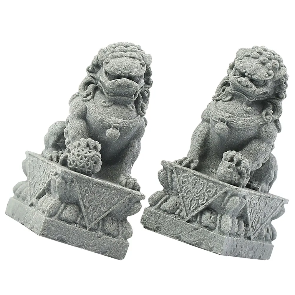 

2pcs Guardian Mini Statues Sculpture Mini Lion Statues Home Office Desktop Decor Sturdy Resin Lion Ornament Gift