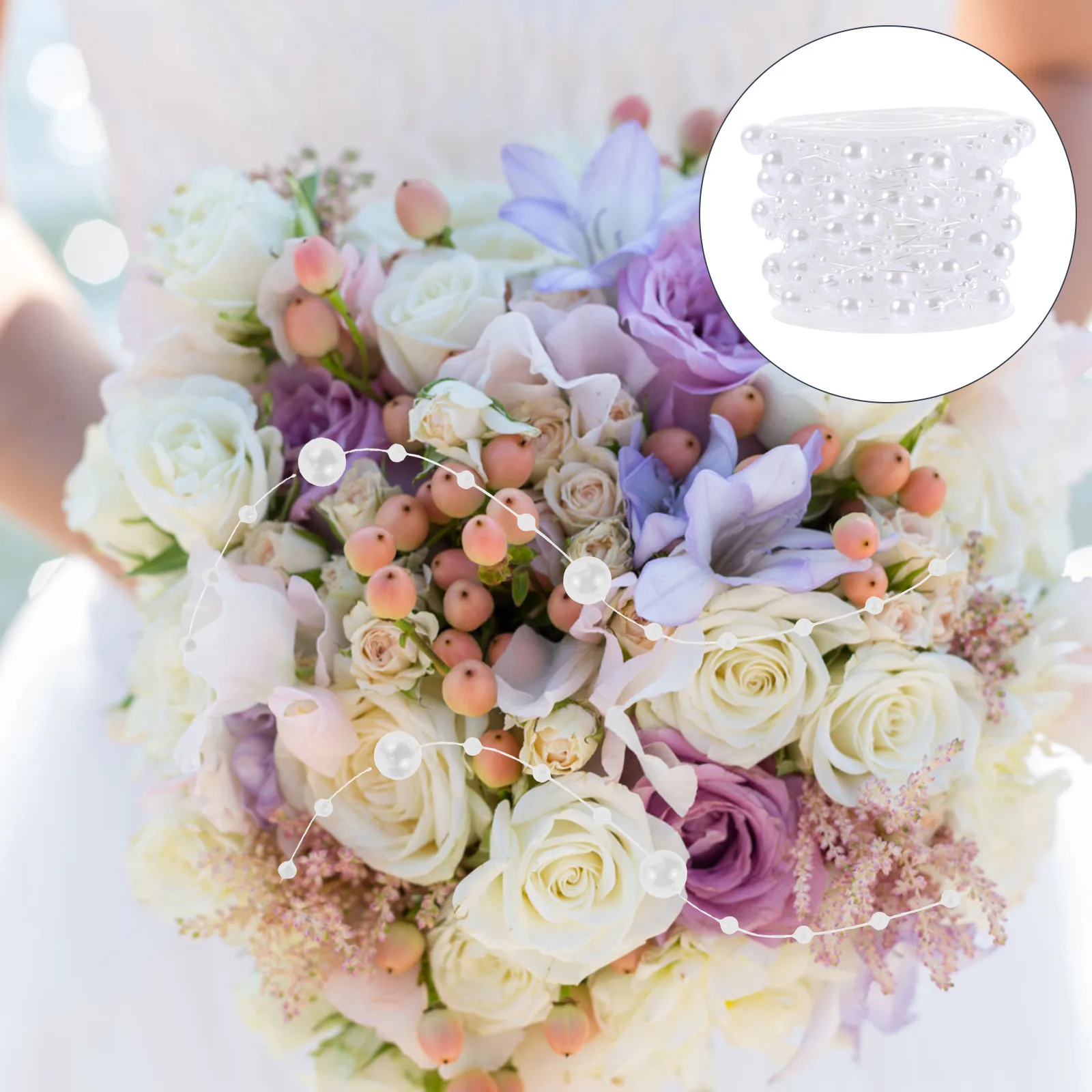 

Imitation Pearl Chains White Plastic Pearl String DIY Beads Chain Garland Bride Wedding Decor Holiday Special Day Christmas Tree