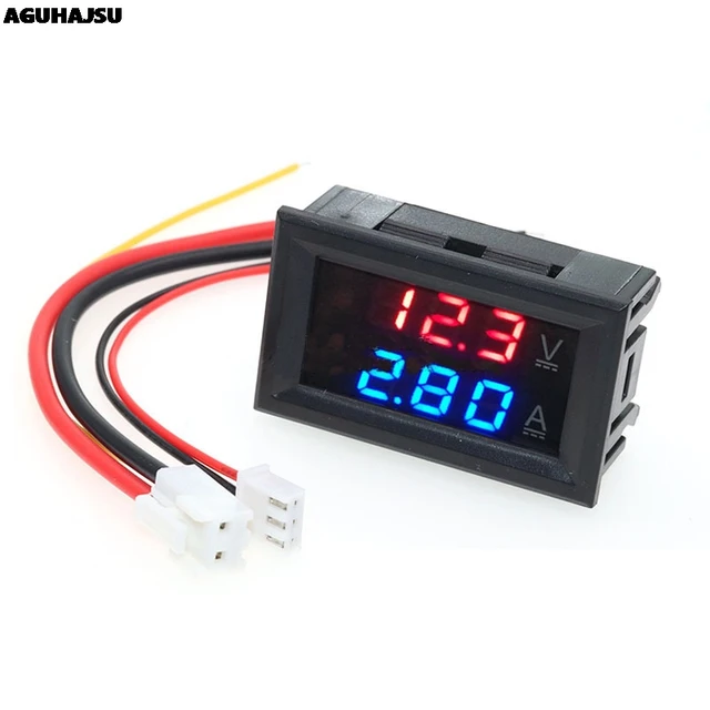 0.28 "led DC0-100V 10A woltomierz cyfrowy amperomierz 2 in1 multimetr 12V/24V napięcie amperomierz Volt Amp Gauge Panel podwójny wyświetlacz