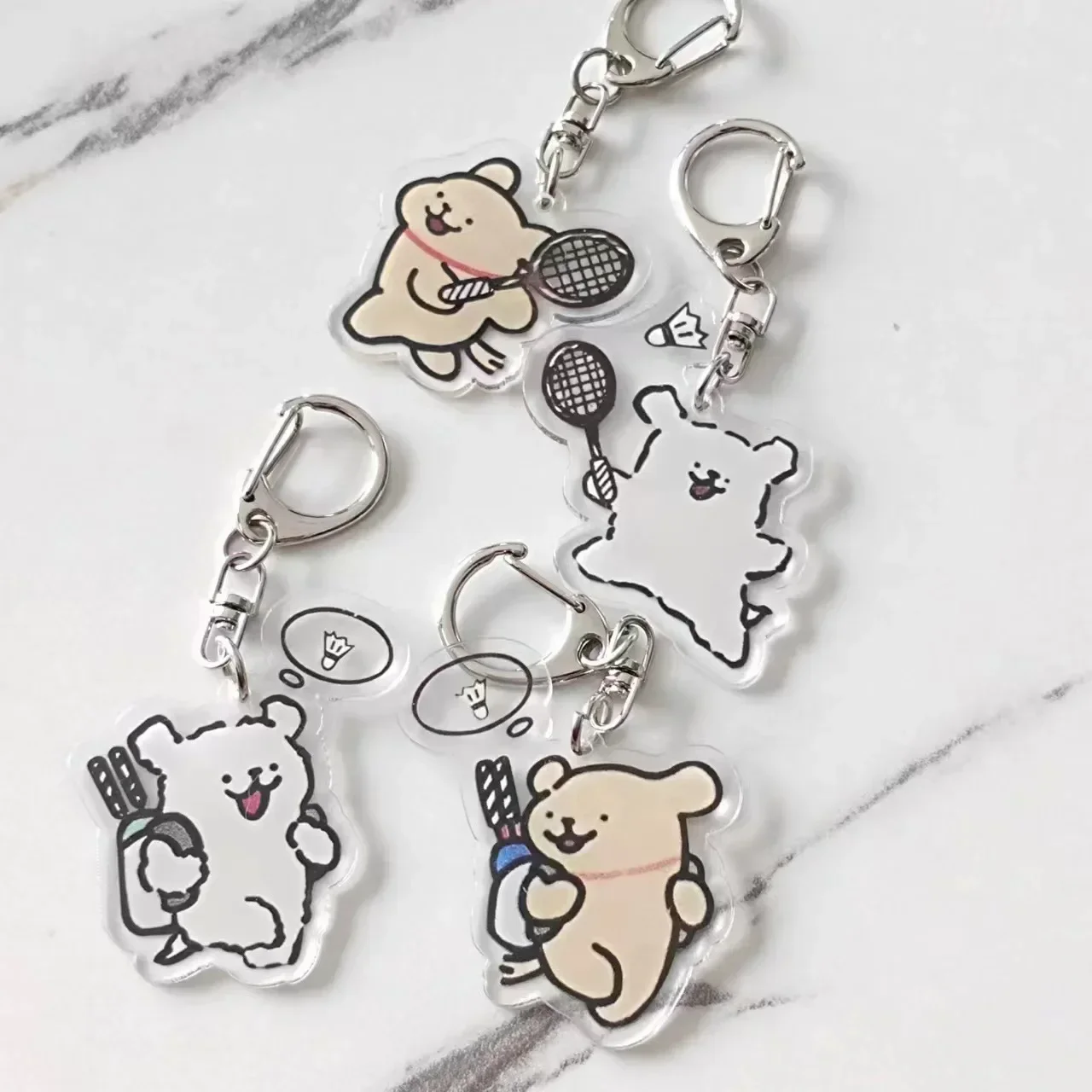 Line puppy pendant cartoon cute acrylic keychainbackpack Girl gift  anime keychain