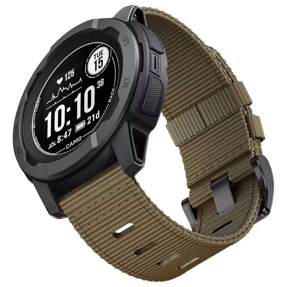 حزام ساعة من النايلون لـ Garmin Instinct/Instinct 2/Instinct 2X/Instinct 3 45mm 50mm، غريزة الشمسية، التكتيكية، المد، الرياضات الإلكترونية