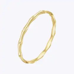 ENFASHION Pulseras Bamboo Knot Bangle With Zircon For Women's Stainless Steel 18K Gold Color Cuff Bracelet Jewelry Party B232389