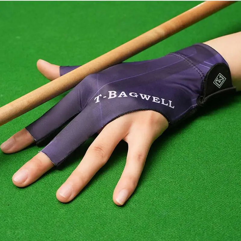 Billiards Glove Left Hand Three Finger Snooker Billiard Glove Non Slip Stickers Elasticity Billiard Training Gloves Accessories