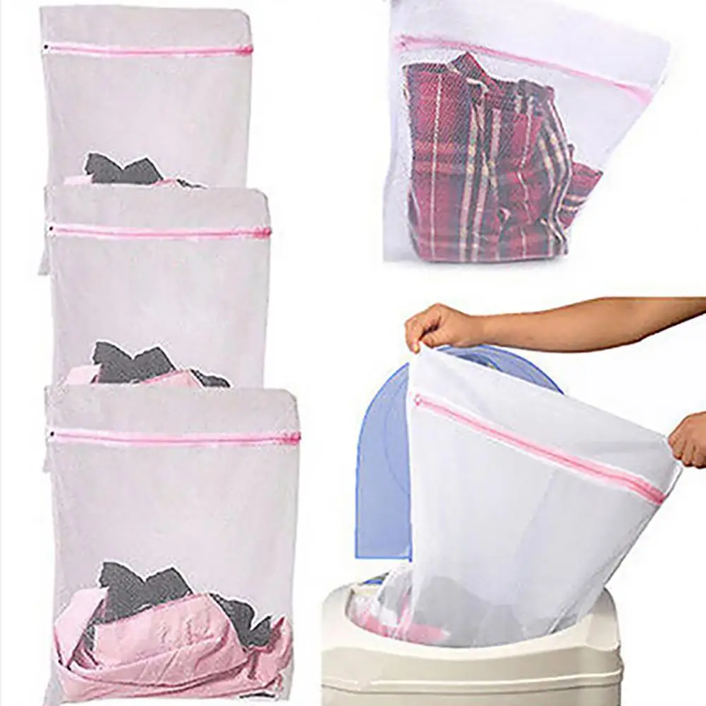 New Washing Machine Laundry Bag Bra Underwear Clothes Mesh Net Storage Zipper Pouch