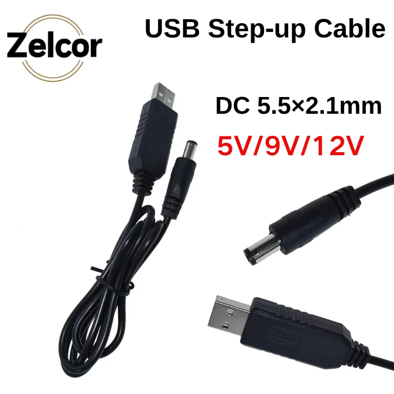 USB Power Boost Line DC 5V to DC 5V 9V 12V Step UP Module USB Converter Adapter Cable 2.1x5.5mm Male Connector Converter