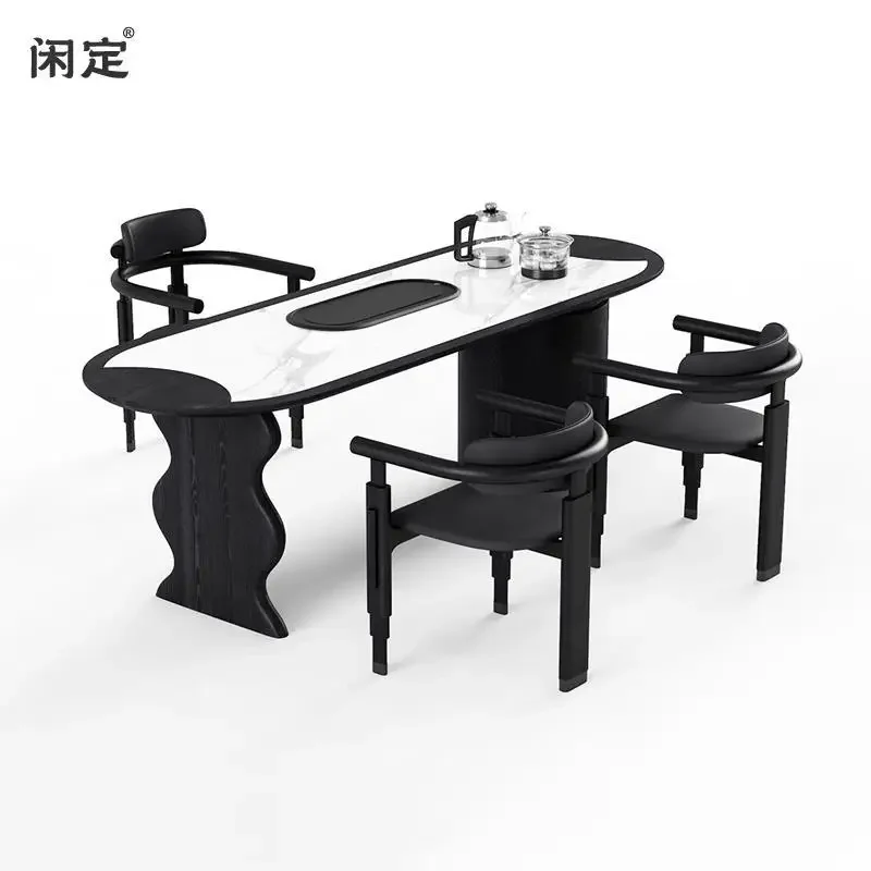 High-end desk integrated dual-purpose desk tea table and chair combination household