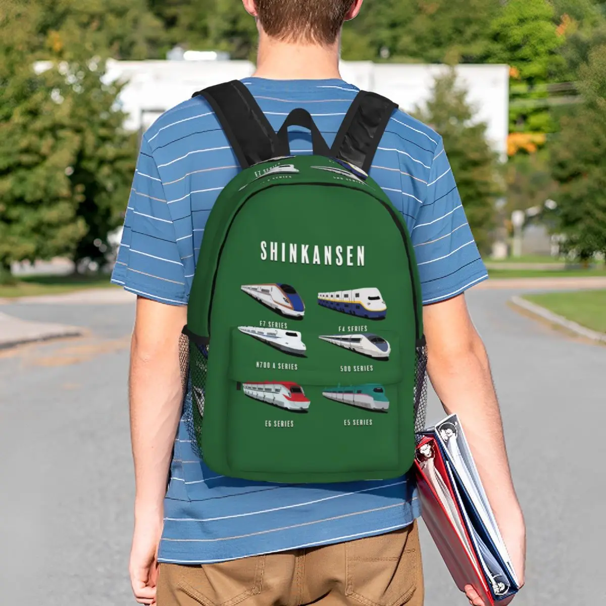 Japanese Shinkansen Bullet Trains Artwork Backpack Student BookBag Men Women School Bag Laptop Shoulder Bags