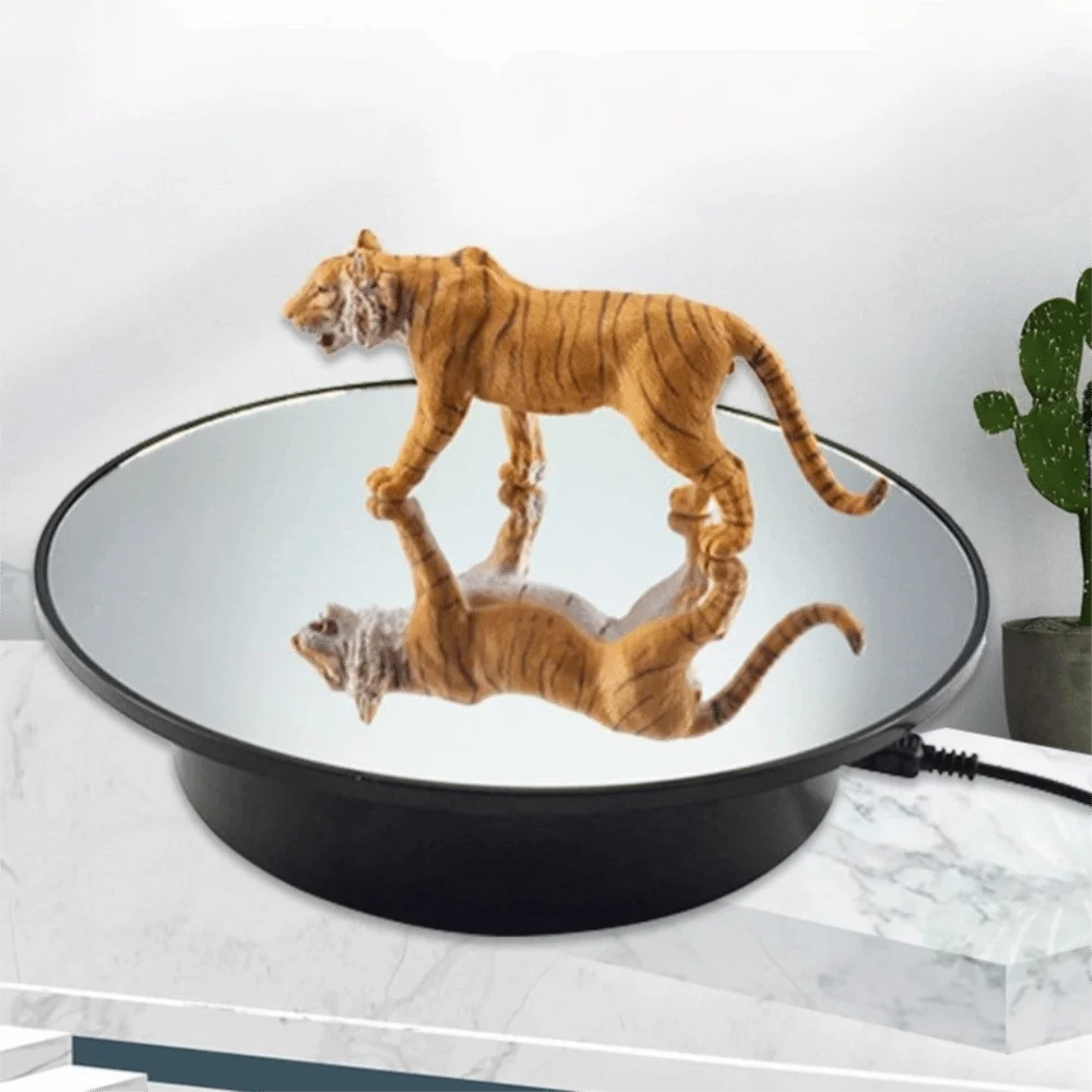

2 in 1 Rotating Turntable Motorized 360° Rotation Electric Display Stand with Mirror Jewelry Holder Jewelry Display Platform