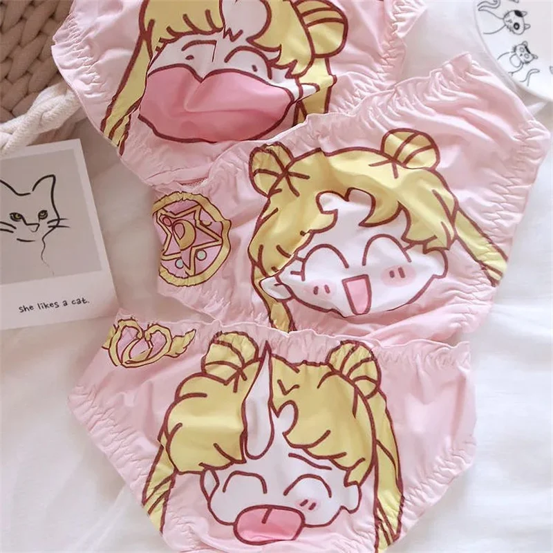 

Lingerie Cute Panty Underwear Women Panties Kawaii Cartoon Print Japanese Lolita Panti Sexy Anime Brief for Girls трусы женские