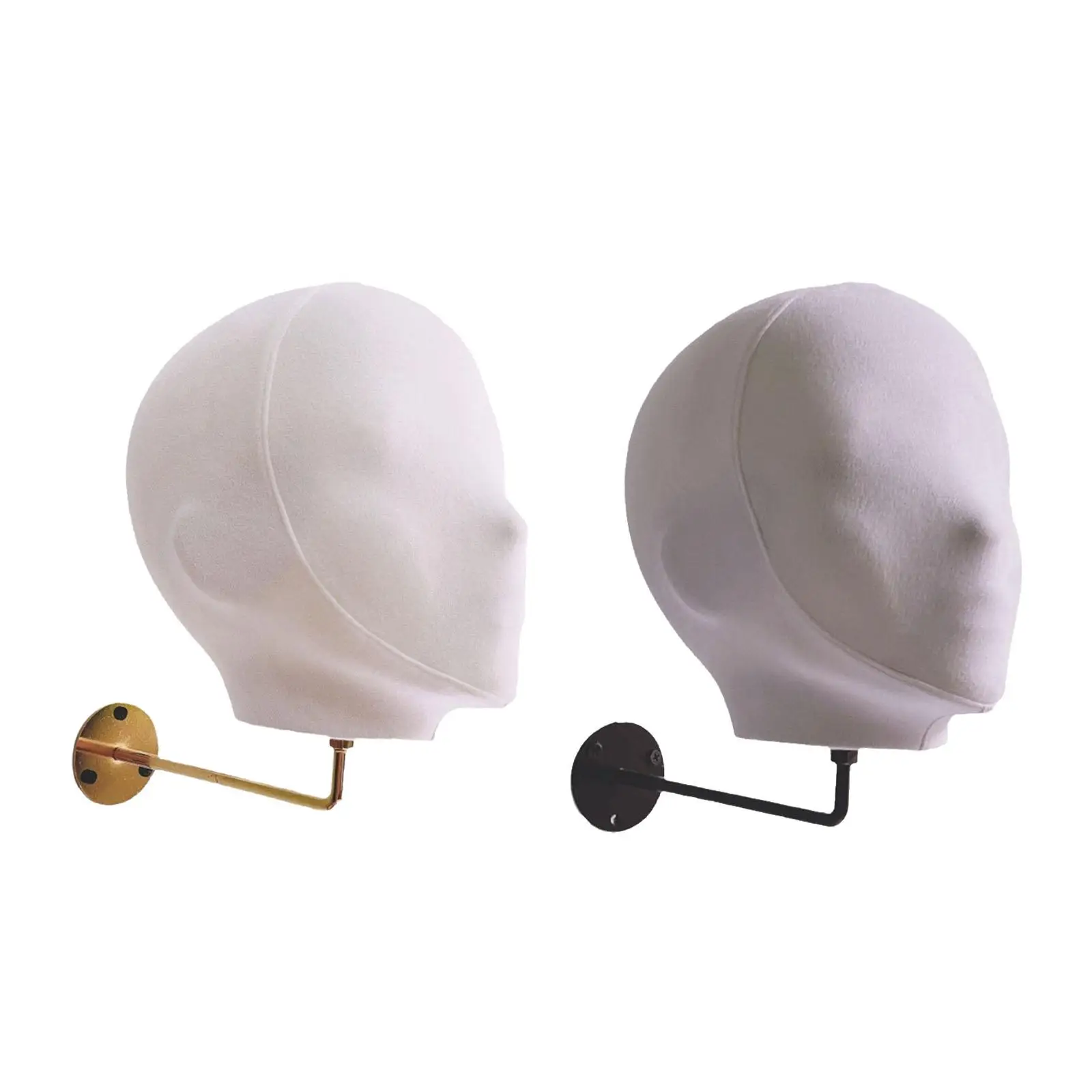 Mannequin Head Wall Mount Hat Rack Space Saving Wig Holder Hat Display Stand for Home Hairdresser Training Props Decor