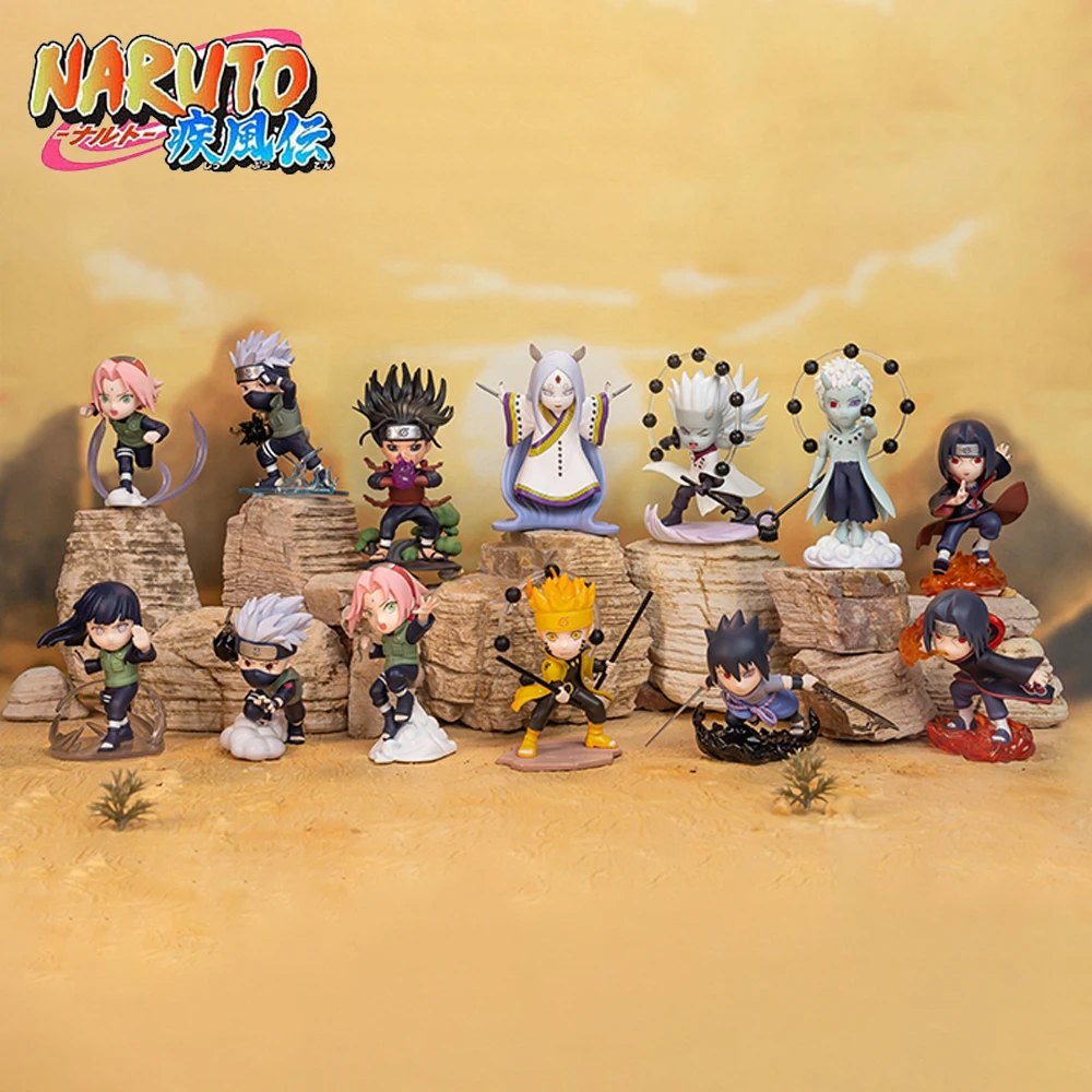 

In Stock Original Naruto Sasuke Haruno Sakura Kakashi Itachi Obito Madara Senju Hashirama Otsutsuki Kaguya Figure Anime Model