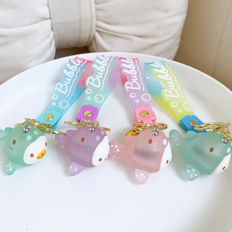 Cartoon Creative Acrylic Glowing Dolphin Keychain Pendant Cute Marine Animals Backpack Decoration Small Pendant Birthday Gifts