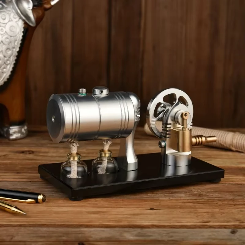 B-M K005 Miniature Steam Engine Boiler Model Metal Startable Heating Boiler Model Assembly Toy Gift Precision Manufacturing