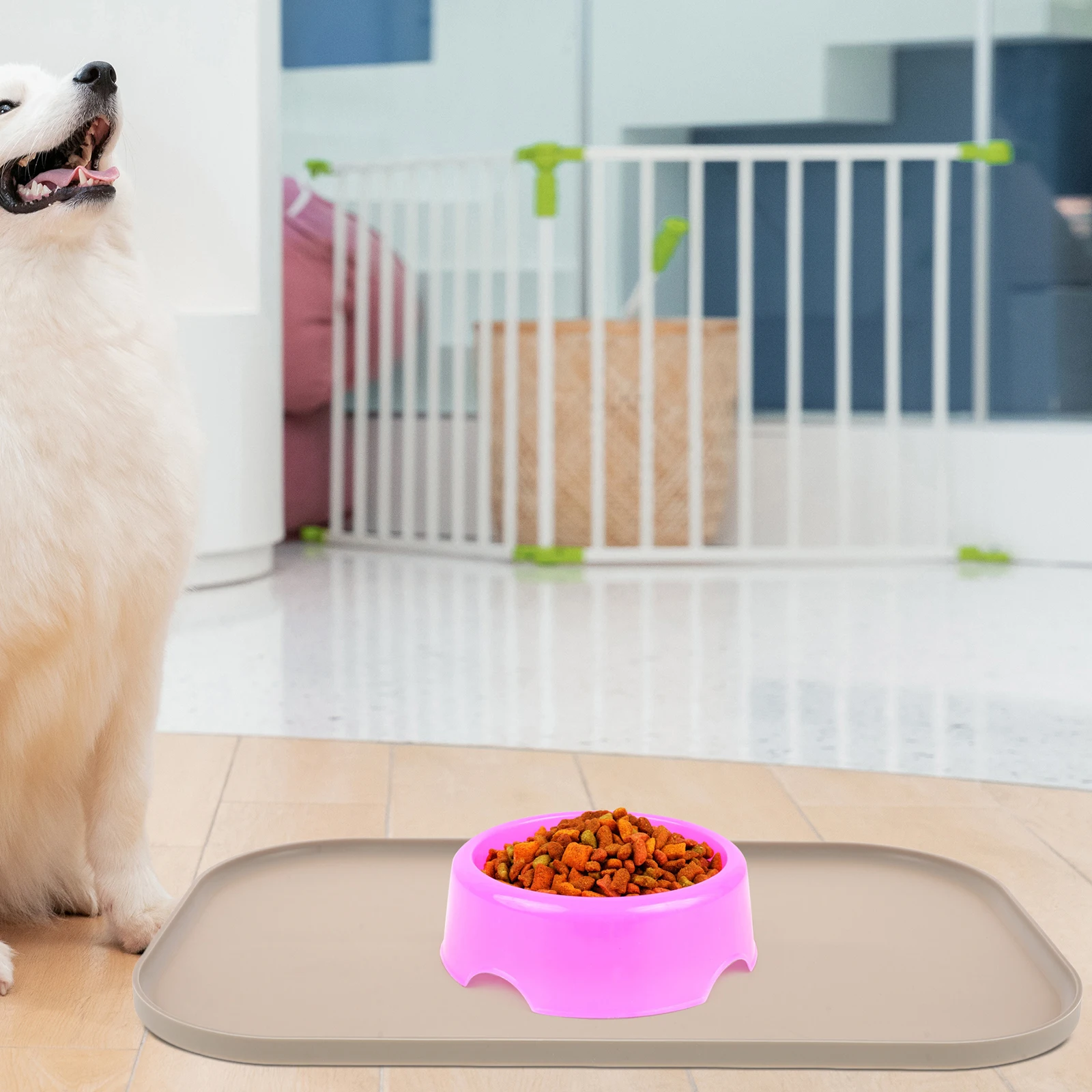 

Silicone Raised Edge No Leak Thick Reusable Floor Water Household Decorative Practical Eating Cushion Food Supply Accessory