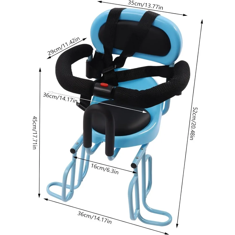 Sedile posteriore per bicicletta con cintura di sicurezza per bambini dai 6 mesi ai 6 anni Il design rimovibile si adatta alla maggior parte delle biciclette