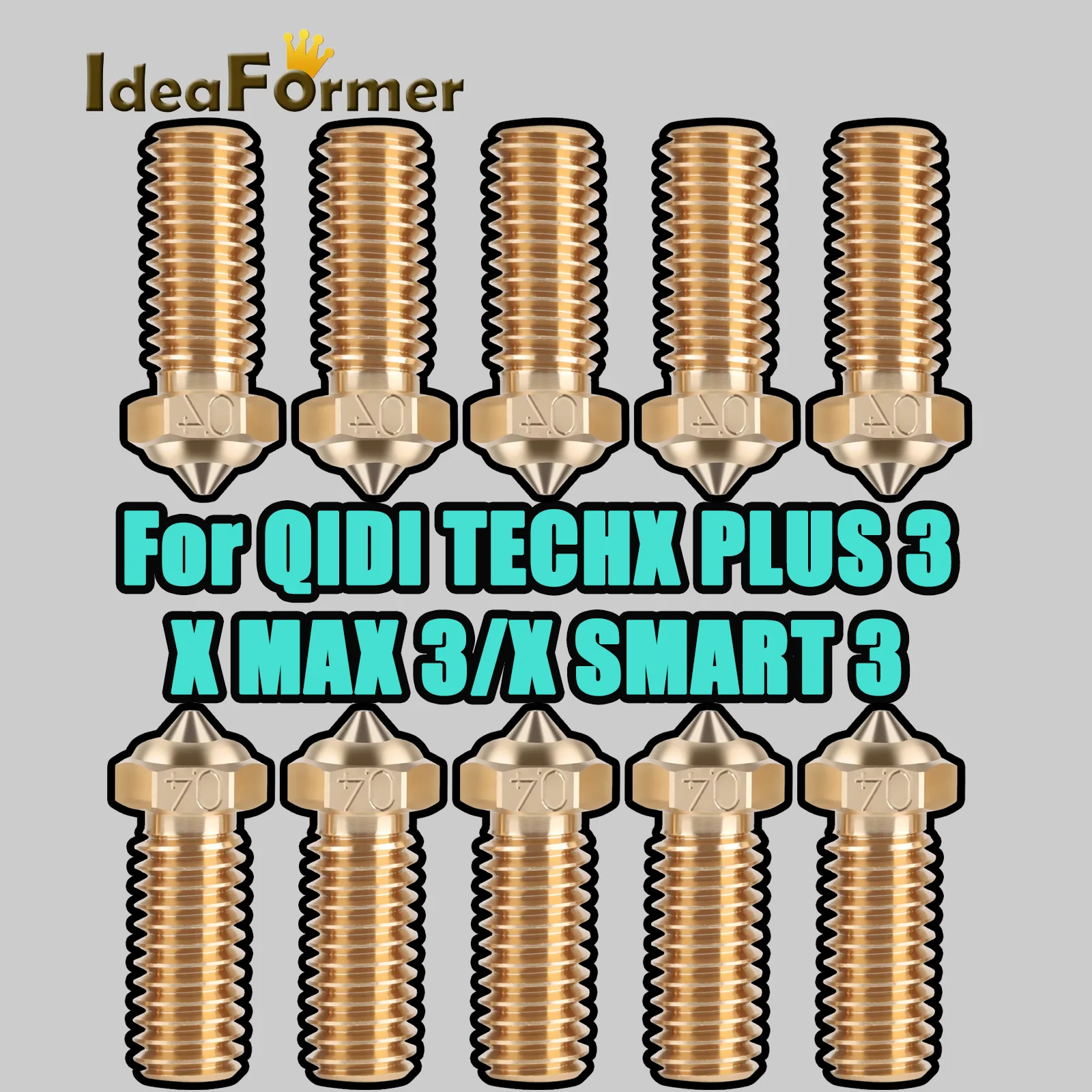 For QIDI Tech X-Plus 3, X-Max 3, X-Plus 3 Hotend Nozzle 1.75mm M6 for QIDI X Series 3D Printer 0.4 0.6 0.8 1.0 mm Brass Nozzle