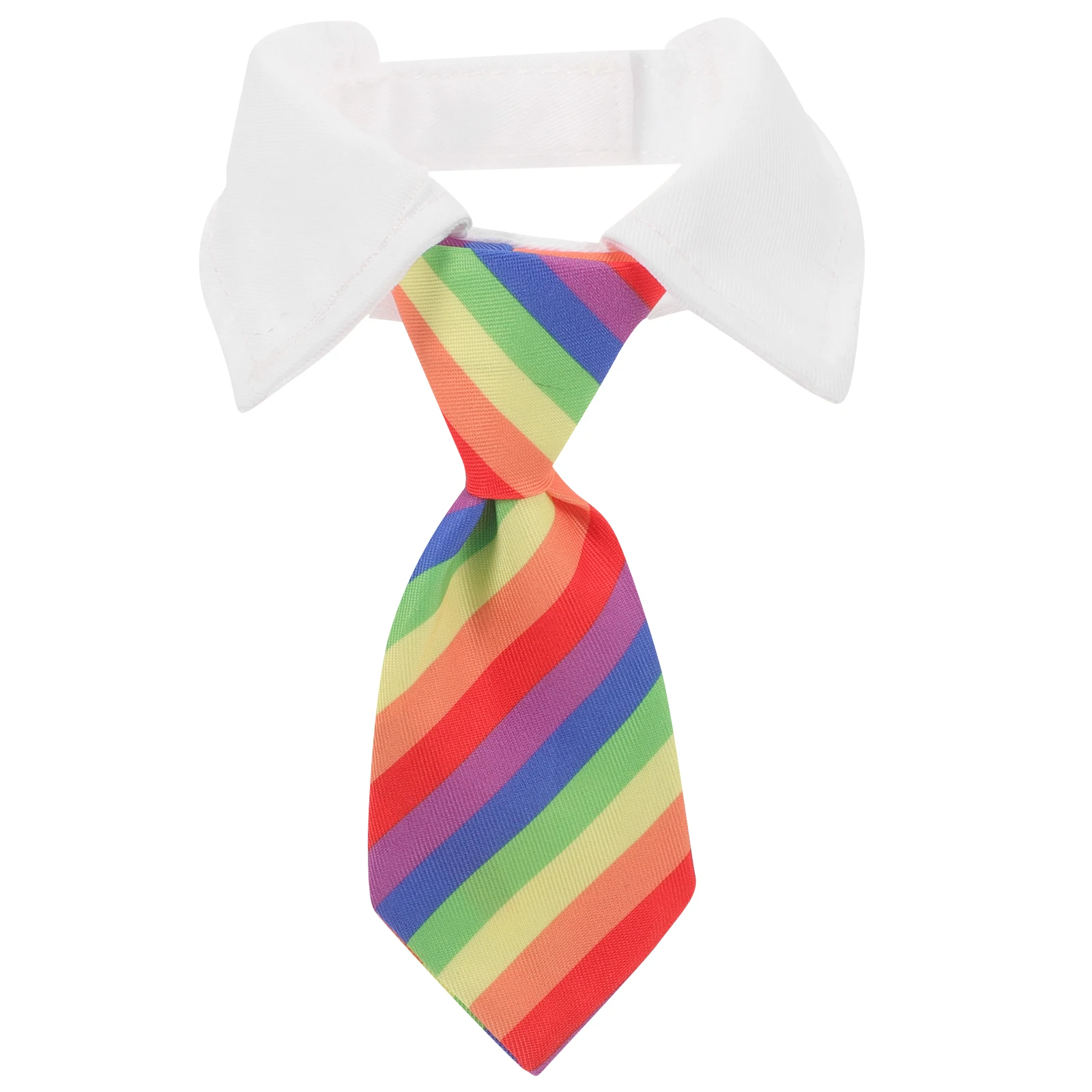 

Pet Rainbow Collar Adjustable Dog Necktie Soft Bib Stylish Stripe Design Cat Dog Accessory Wear-Resistant Pet Costume