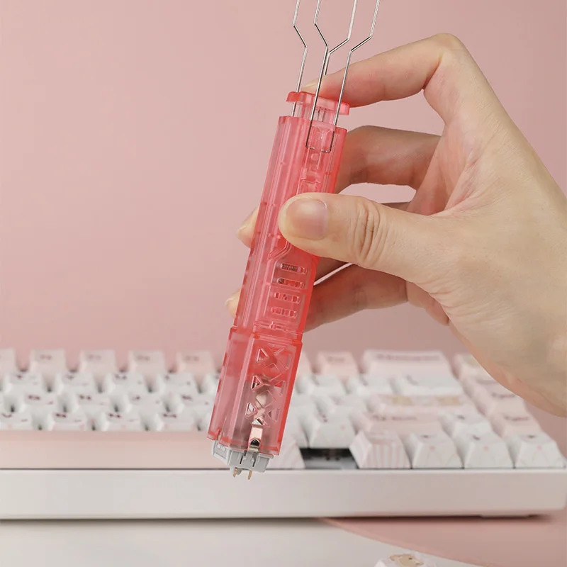 الوردي 2 في 1 Keycap ومفتاح مجتذب 304 الفولاذ المقاوم للصدأ عالية المنغنيز الصلب ABS المواد للوحة المفاتيح الميكانيكية MX التبديل