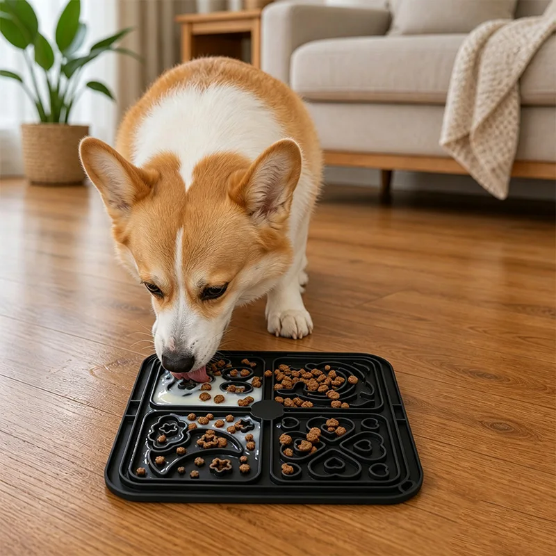 Slow feeder pet mat training snack dog lick mat silicone material