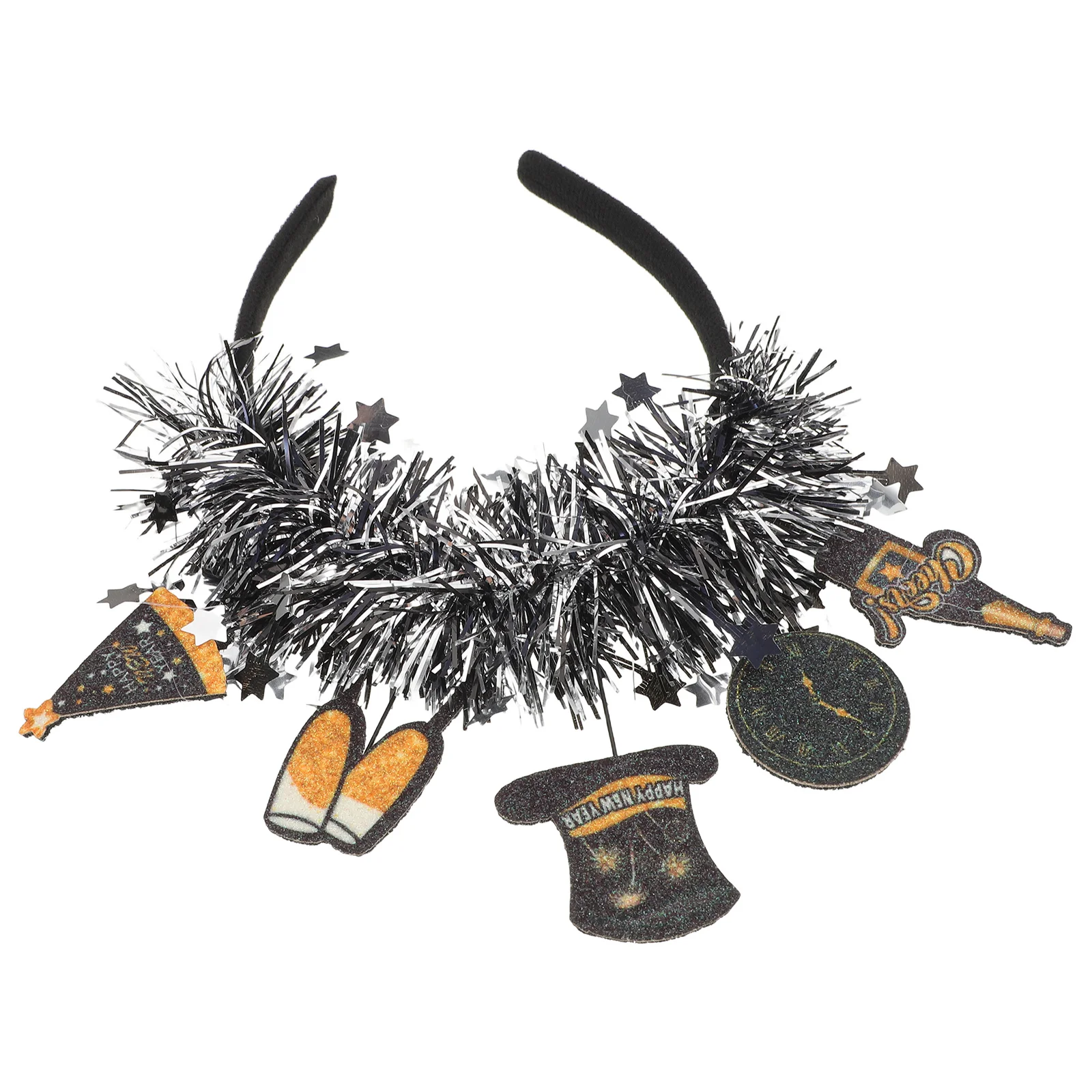 

New Year Party Hair Accessories Glitter Headpiece Women Happy New Year Eve Crown Christmas Holiday Tinsel Hairband