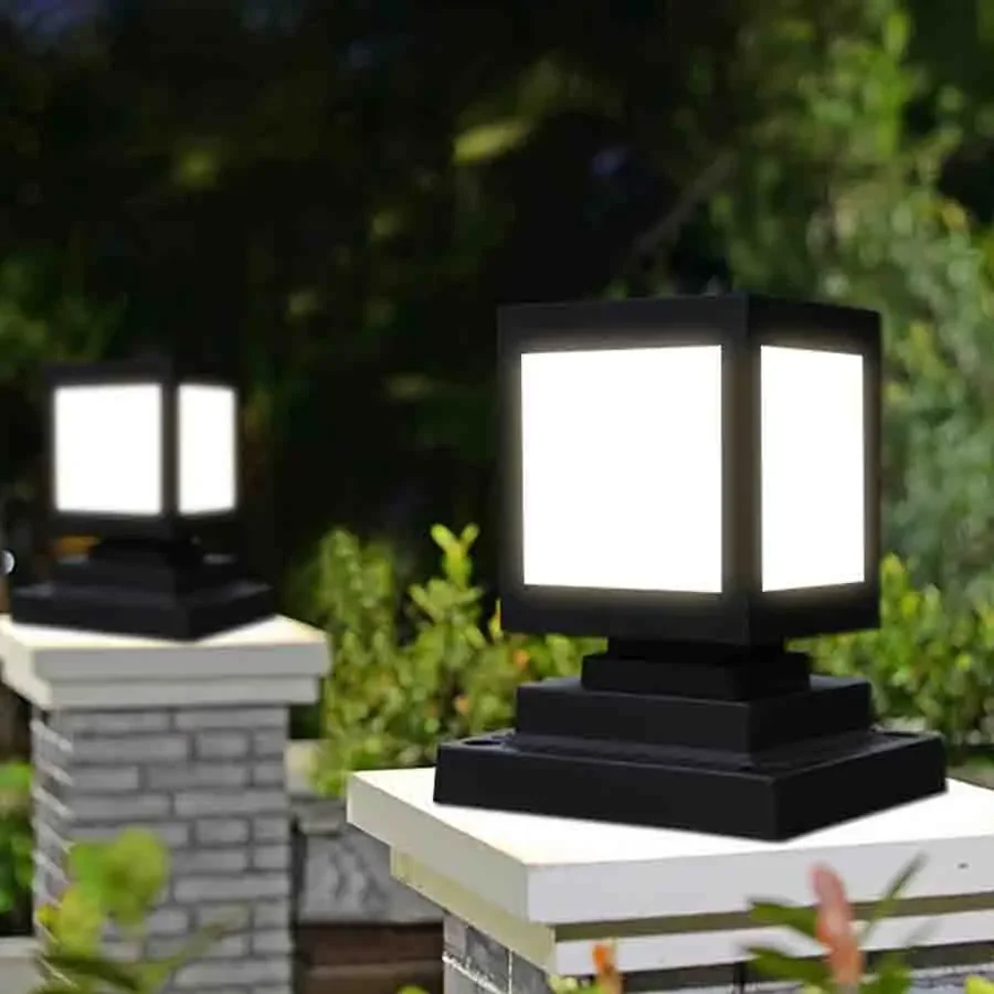 Imagem -03 - Solar Led Coluna Farol Lâmpada Pilar Impermeável Paisagem Bollards Luz ao ar Livre Villa Pátio Decoração do Jardim 1pc