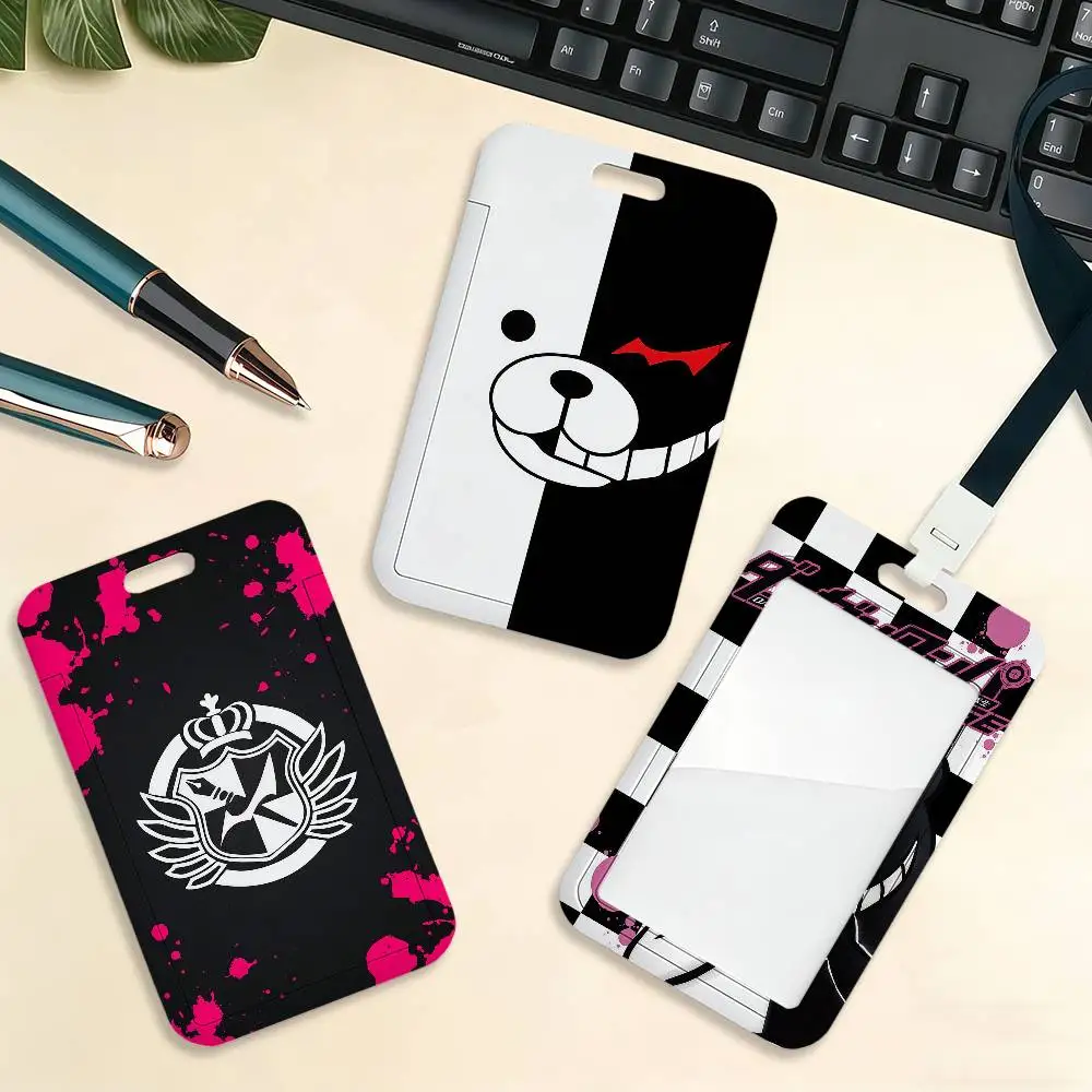 Game D-DanganronpaS Anime Card Holder Cardcase Bus Subway Work Permit Student Lanyard Neck Straps Badge Holder Door Card