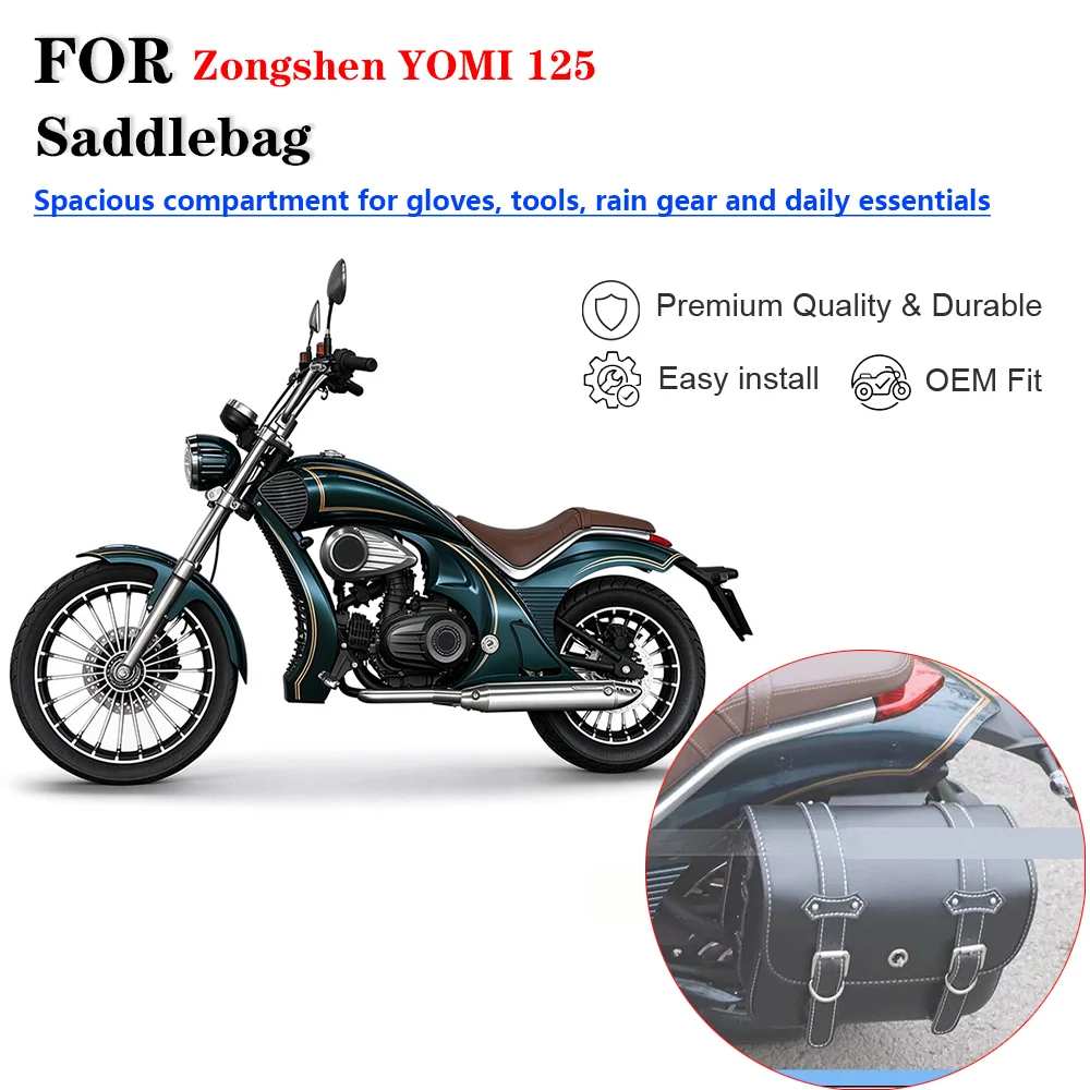 For Zongshen YOMI 125 Side Bags, Retro Saddle Luggage Storage Pouch Mod Parts