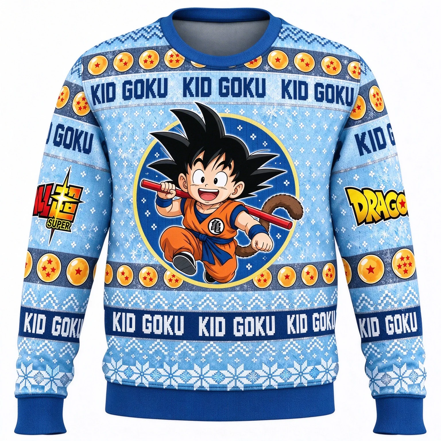 Dragon Ball Anime Goku Christmas Ugly Sweater Kids Adult Comfortable Y2K Round-neck Sweatshirt Family Matching Clothing Unisex