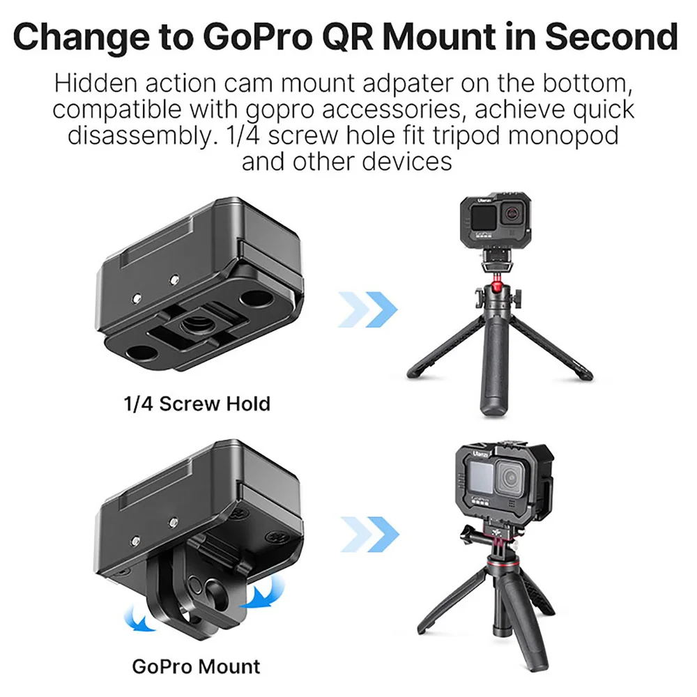 Supporto per treppiede a sgancio rapido per fotocamera adattatore per piastra QR DSLR Vlog Filmmaking kit di accessori rapidi per Gopro /Canon/Sony/Nikon/Osmo