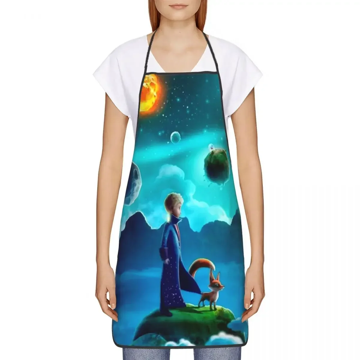 Funny The Little Prince Bib Apron Women Men Unisex Kitchen Chef Le Petit Prince Tablier Cuisine for Cooking Baking Painting