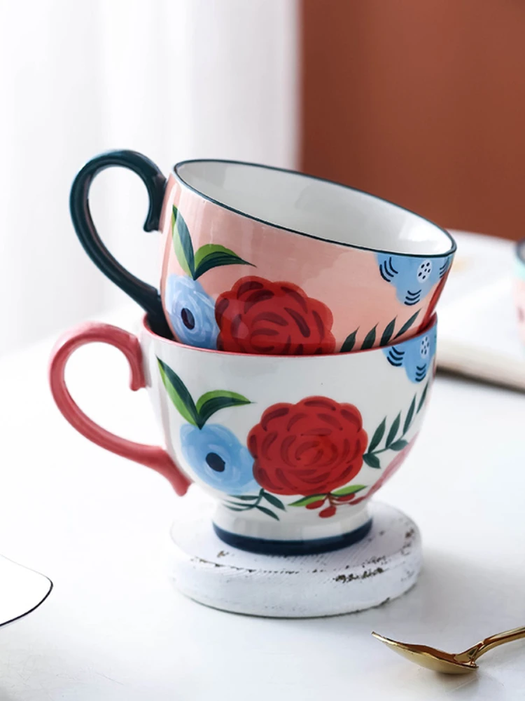 Canecas de viagem moda cerâmica café da manhã alta qualidade japonês copos café do vintage leite canecas kawaii criatividade tasse caneca cuteup
