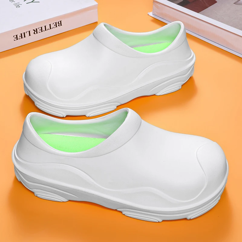 Men's Chef Shoes Slippers Nursing Hospital Anti-slip Men Kitchen Working Shoes Couple Waterproof Oil-proof Women EVA Man Sandals