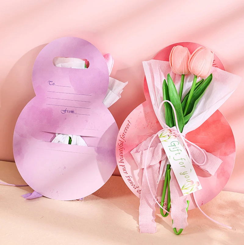 Saco de embalagem de flores de papel com alça saco de buquê diy material de embrulho de papel de flores para o dia das mães dia dos namorados