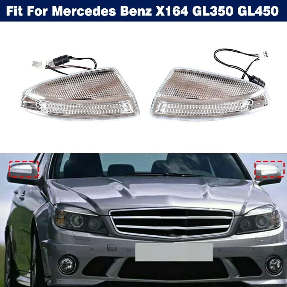 For Benz W164 GL350 GL450 GL500 ML350 ML300 ML320 Left or Right Rearview Mirror Turn Signal Lights OE; A1649061300 A1649061400