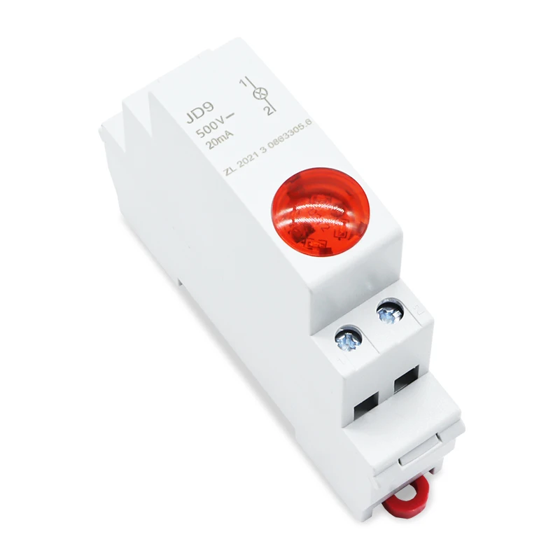 Din Rail Mounted LED Signal Photovoltaic Indicator Light DC500V RED