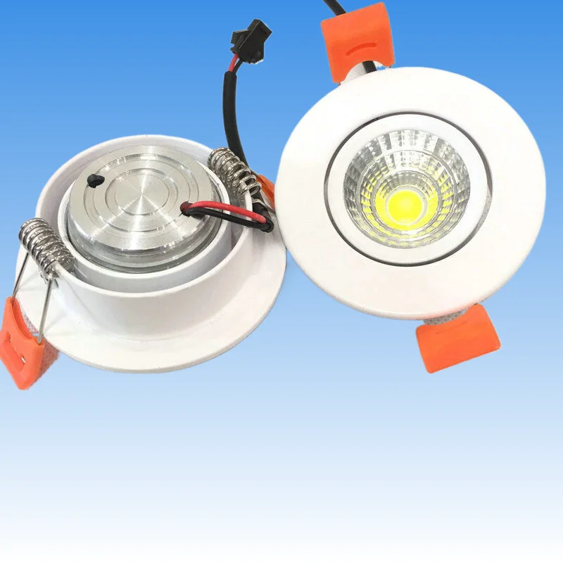 100pcs/lot Led Light Ceiling Spot Lights, 3W Downlights Dimmable 360LM , Warm 3000K Neutral 4000K Cool White 5700K Adjust