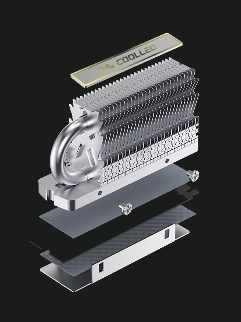 COOLLEO HR-09 M.2 2280 SSD dissipateur thermique entièrement galvanisé soudage par refusion AGHP HeatPipe 2280 NVMe SSD refroidisseur