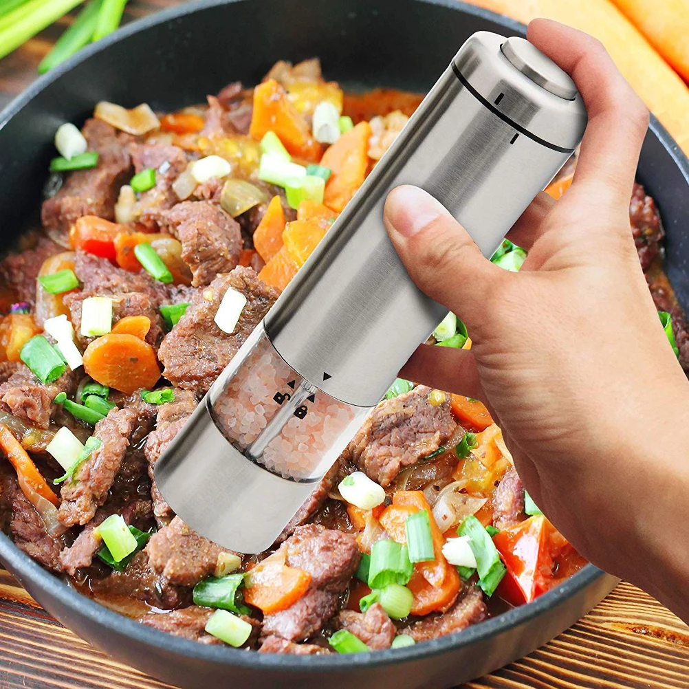 

Electric Pepper Grinder Salt Mill Manual Ceramic Black Stainless Steel Reusable Crusher Kitchen Tool Spice Grinder Portable