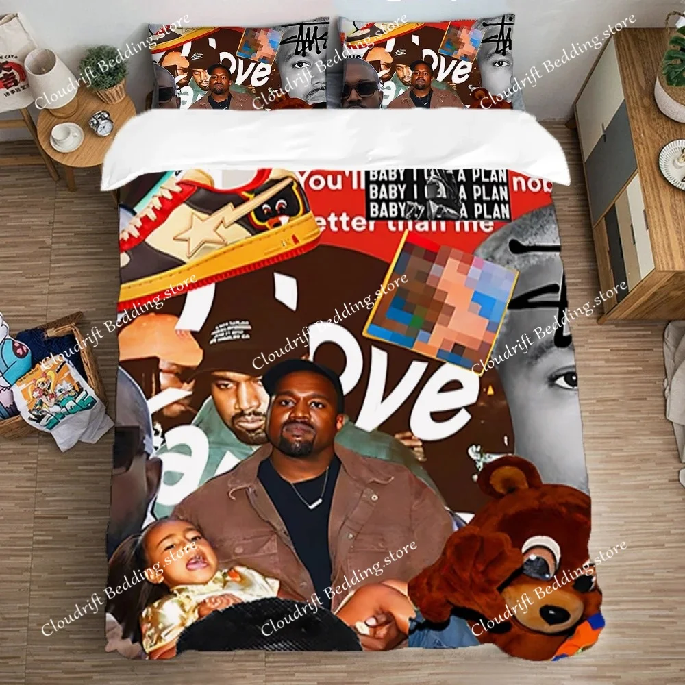 Duvet Cover Set Bedding Decorations Queen Bed Comforter Sets K-Kanye Wests Fashion Single Double Large Size Art Pillowcase Linen