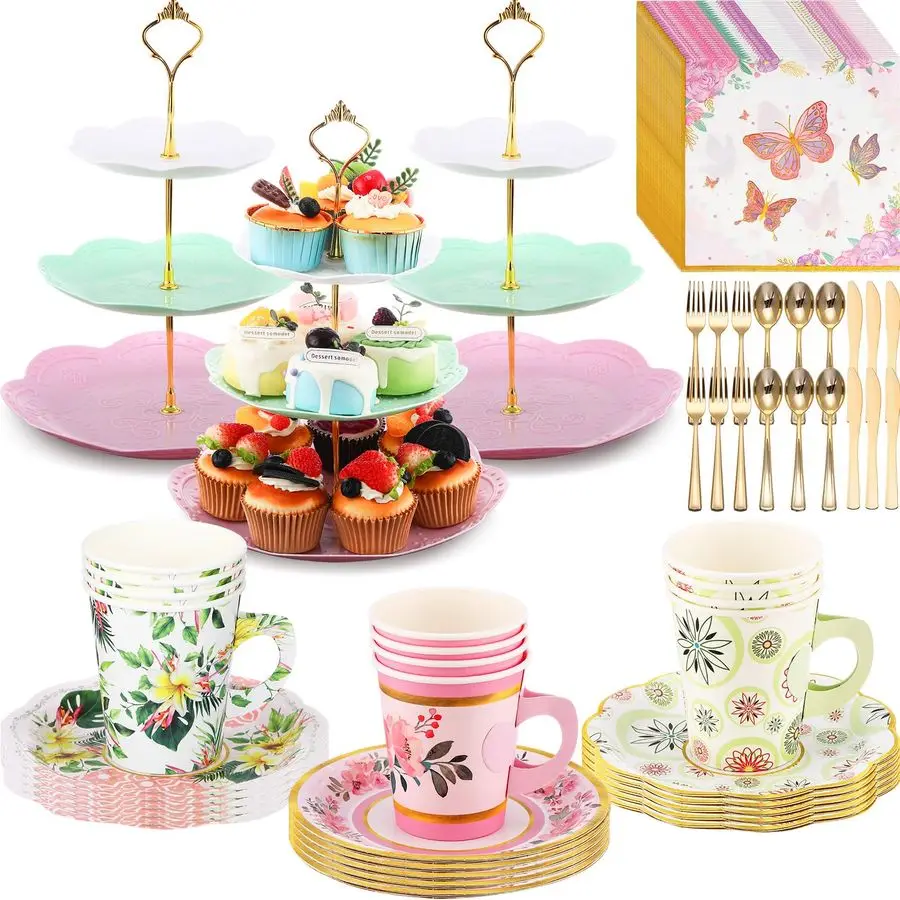 83 Pcs Floral Tea P…