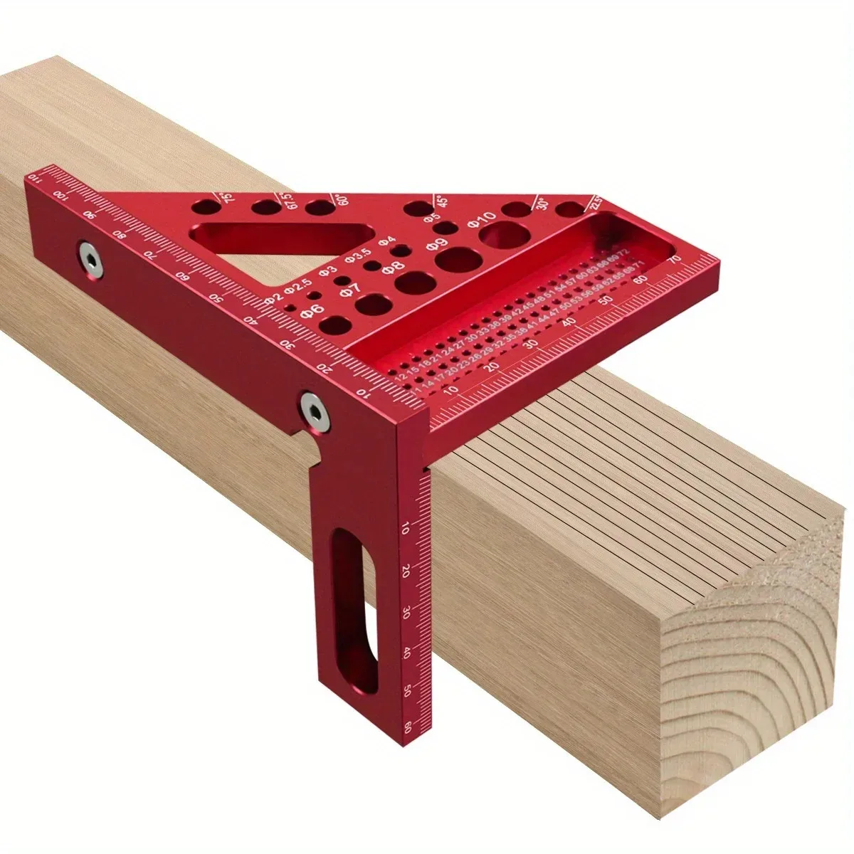 Woodworking Square Protractor Aluminum Alloy Triangular Ruler Angle Scriber Tool