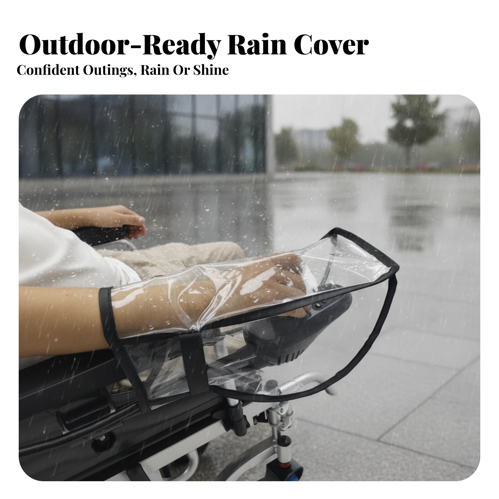 Clear Wheelchair Controller Cover Stitched Binding Mobility Aid Accessory for Rainy Weather