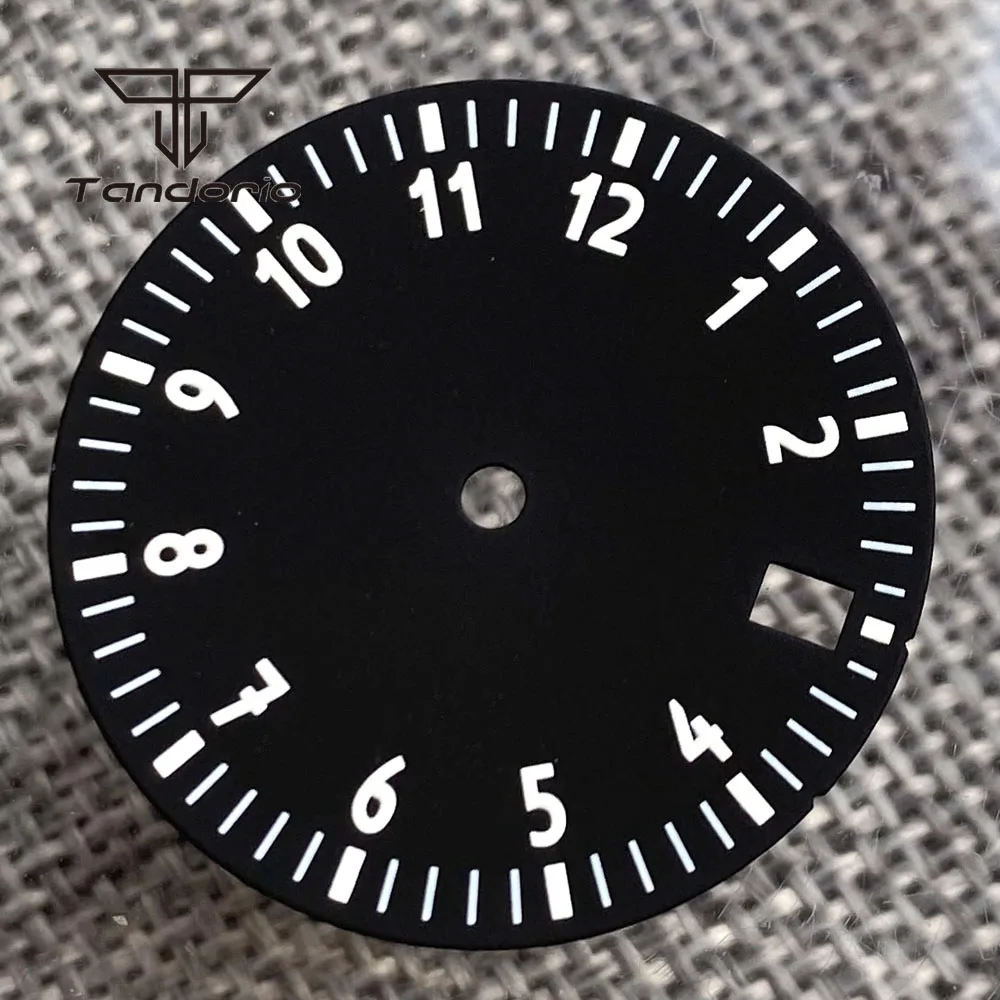 29mm NH35 Automatic Watch Dial Sterile Face Date Arabic Numerals Hands Set Wristwatch Accessory Luminous Fit for NH35 Movt Parts