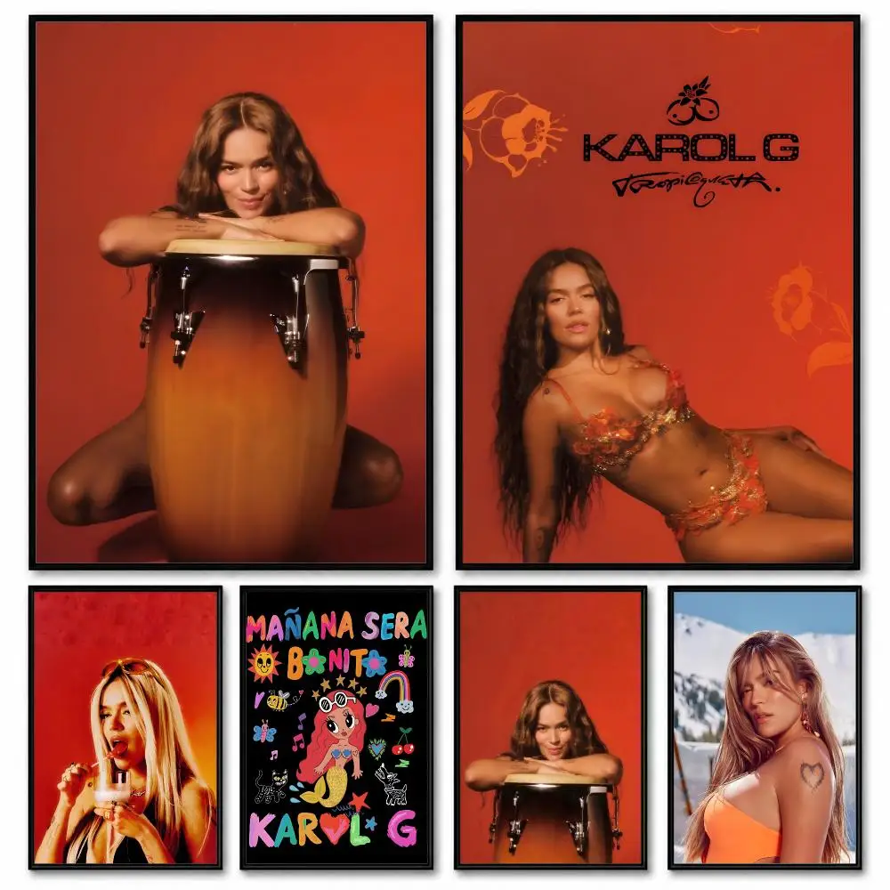 Singer Karols G manana sera bonito Poster Room Decor Home Wall Art Printing Waterproof Garage BedRoom Posters Gift