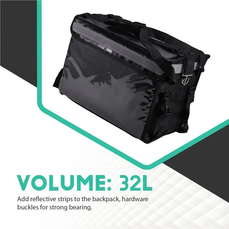 【Price Drop !!】 Insulated Motorcycle Trunk 32L Waterproof Thickened Takeout Bag Refrigerated Backpack Camping Cooler