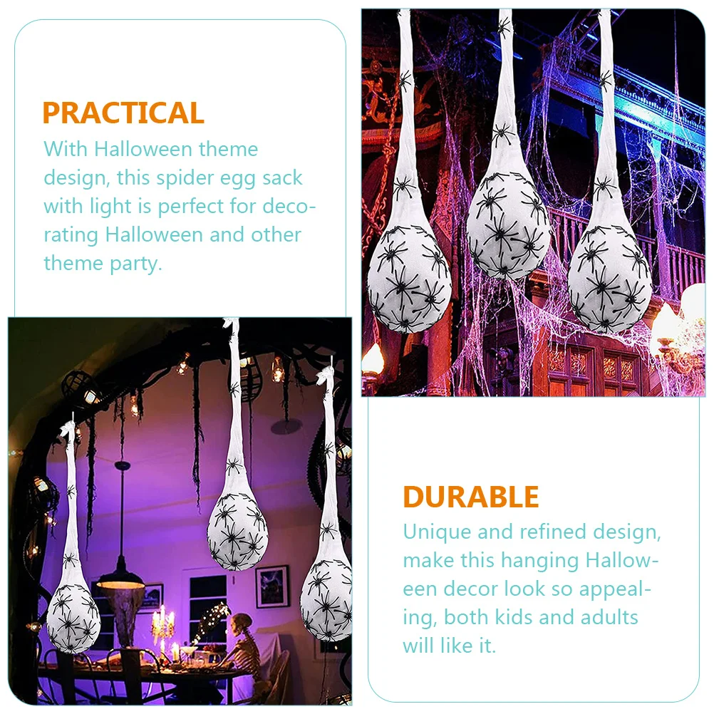 

3 Pcs Decoration Halloween Decorations Halloween Hanging Egg Sack Cotton Festive Lighting Spider Decor