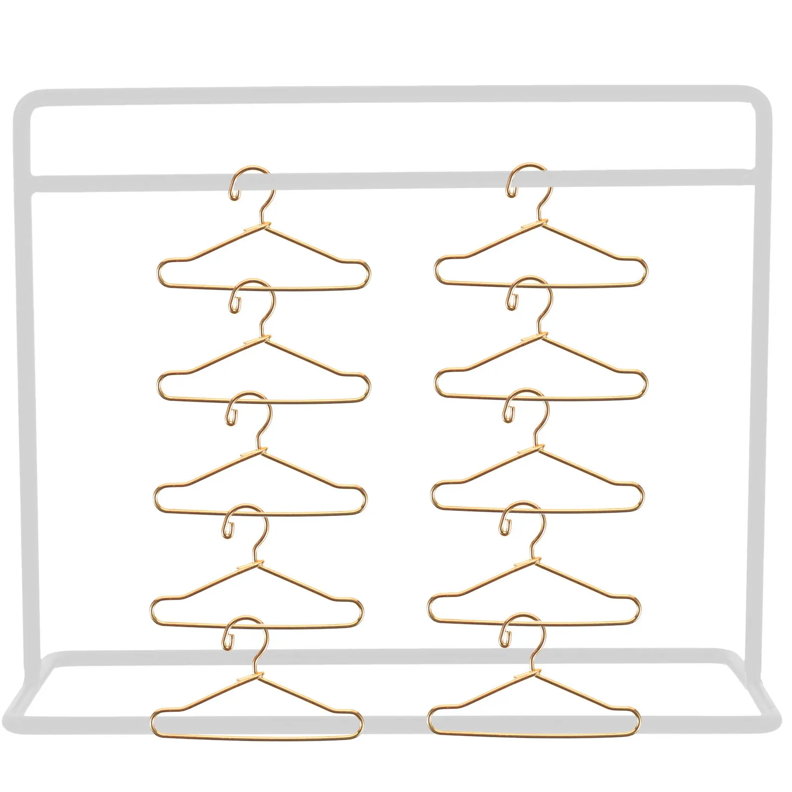

1Set Miniature Clothing Hangers Metal Mini Clothes Rack for Dollhouse Sturdy Display Stand Kids Room Nursery Kindergarten Decor