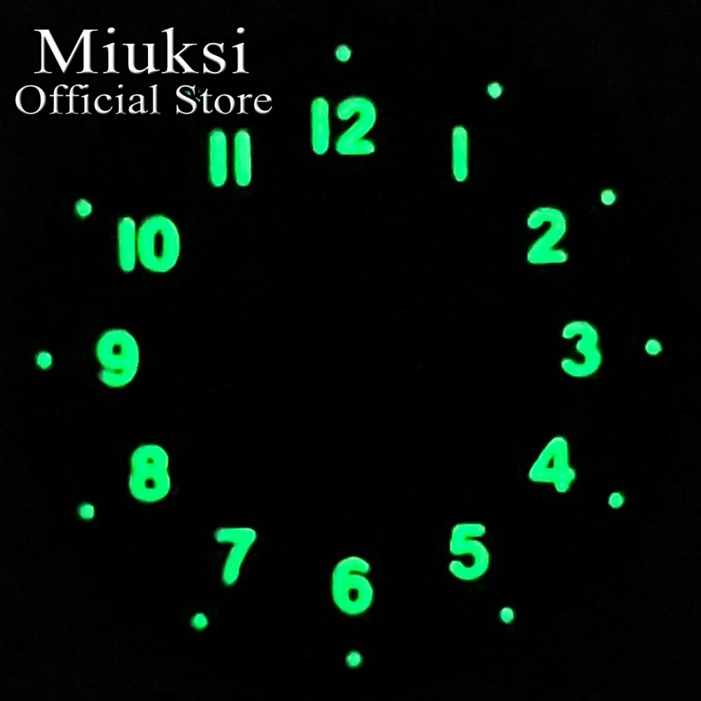 Miuksi 29mm Uhrenzifferblatt, leuchtend, passend für Uhrwerke VH31 NH35 ETA2824 2836 Mingzhu DG2813 3804 Miyota 8205 8215 821A – Detail 8