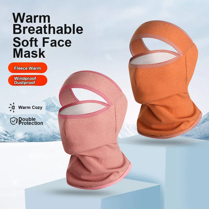 Fleece Thermal Face Mask Windproof Cold Resistant Neck Gaiter for Autumn Winter Outdoor Cycling Skiing Food Delivery